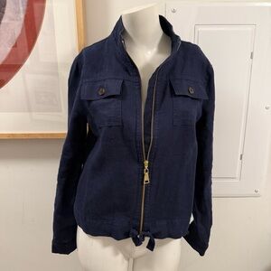 Spartina 449 Dani linen jacket in indigo blue